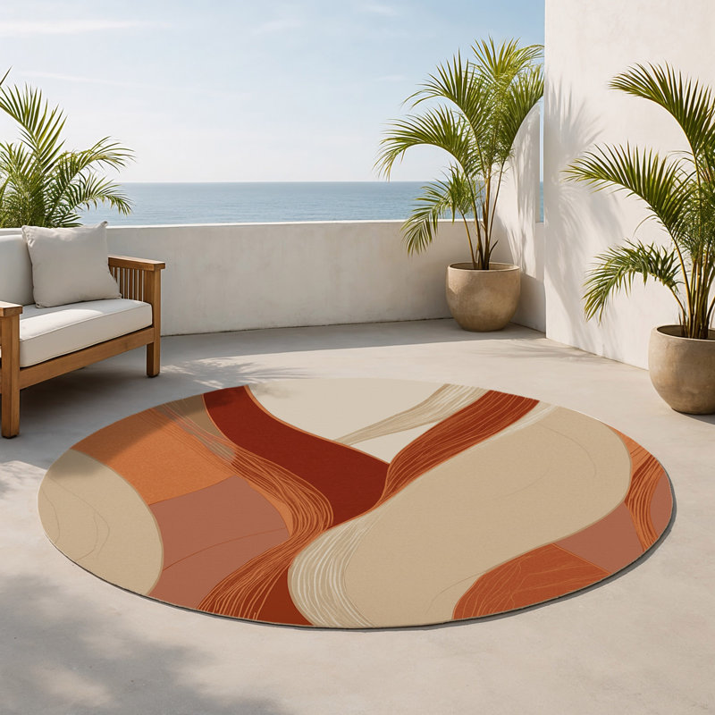 Tapis intérieur et extérieur Lunar Mirage, Rond 5 pi