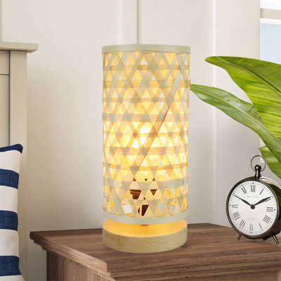 Lampe de table jaune doré 11,81 po avec prise Houk