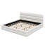 Lit plateforme très grand avec tête de lit, lit plateforme tapissier avec lattes de bois pour appartements, chambres d'amis