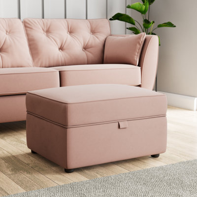 Birjesh 63 cm W Velvet Rectangle Footstool with Storage