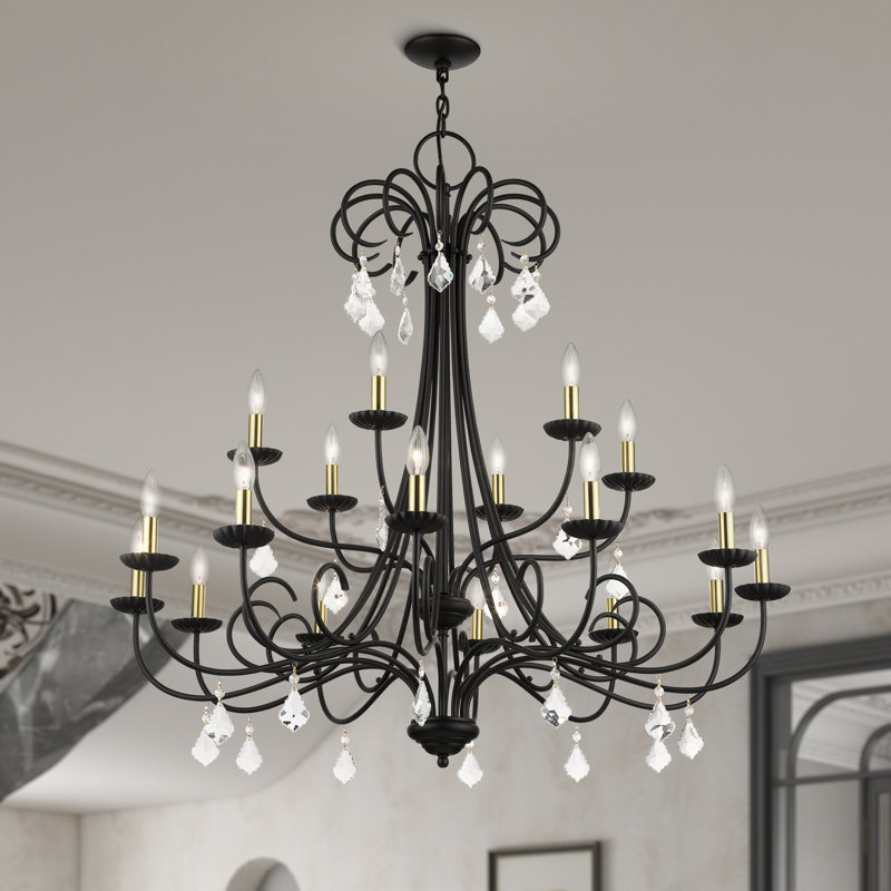 18 - Light Dimmable Chandelier, Black