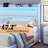 Berneil Upholstered King Bed Frame with RGBW LED Lights Headboard & 4 Storage Drawers, White-1678228654-1678228655