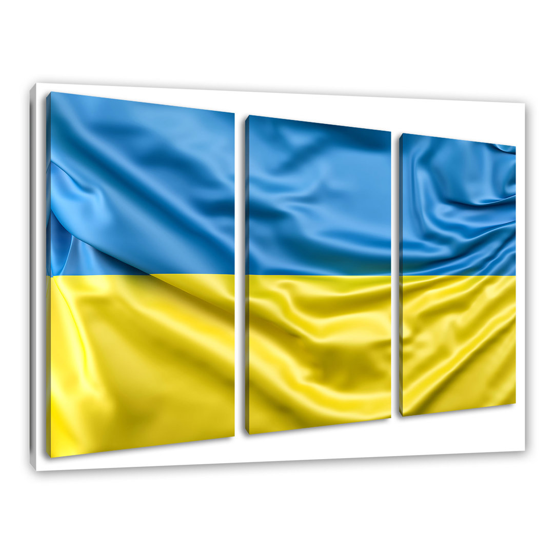 Leinwandbild Ukraine Flagge