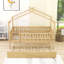 Lit simple en bois avec lit gigogne simple et garde-corps-2038812849