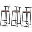 De 3, hauteur de comptoir. Siège noyer brun et structure en métal noir. Support de dos ergonomique. Fabrication, capacité de charge de 220 lb. Look moderne pour les entreprises à domicile. Tabouret 3