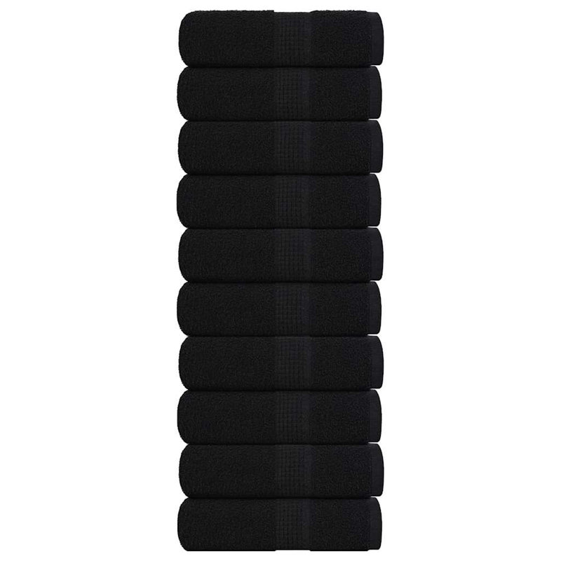 Semyon 100% Cotton Fingertip Towel, Black