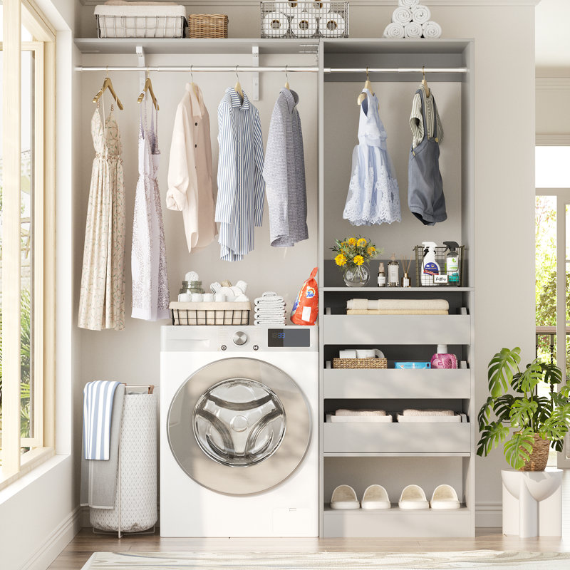 Système d'organisation à trois tiroirs en bois 20 à 60 po Ronnette, Gris