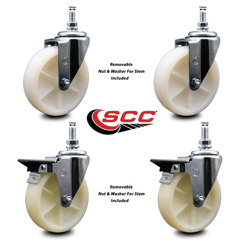 Roue pivotante de 10 mm avec roulettes à tige filetée de service