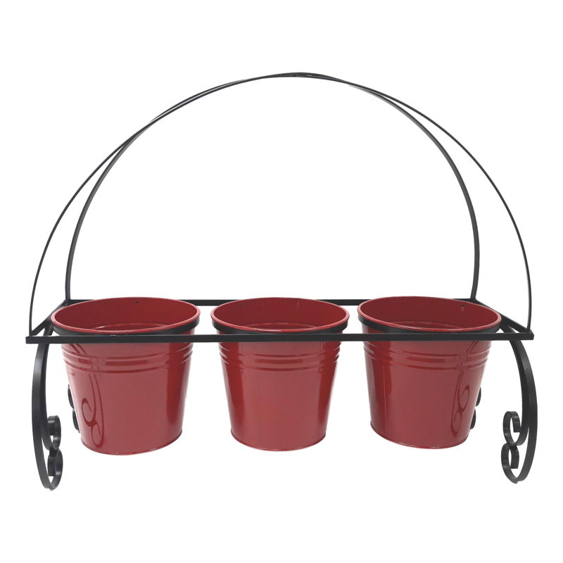 Pot à fleurs surélevé en acier galvanisé, Rouge