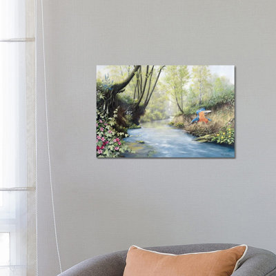 Kingfisher by Peter Motz - Wrapped Canvas Print