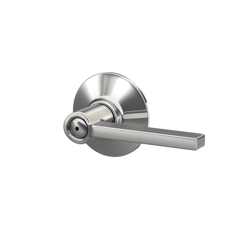 Latitude Lever Bed and Bath Door Lock, Polished Chrome