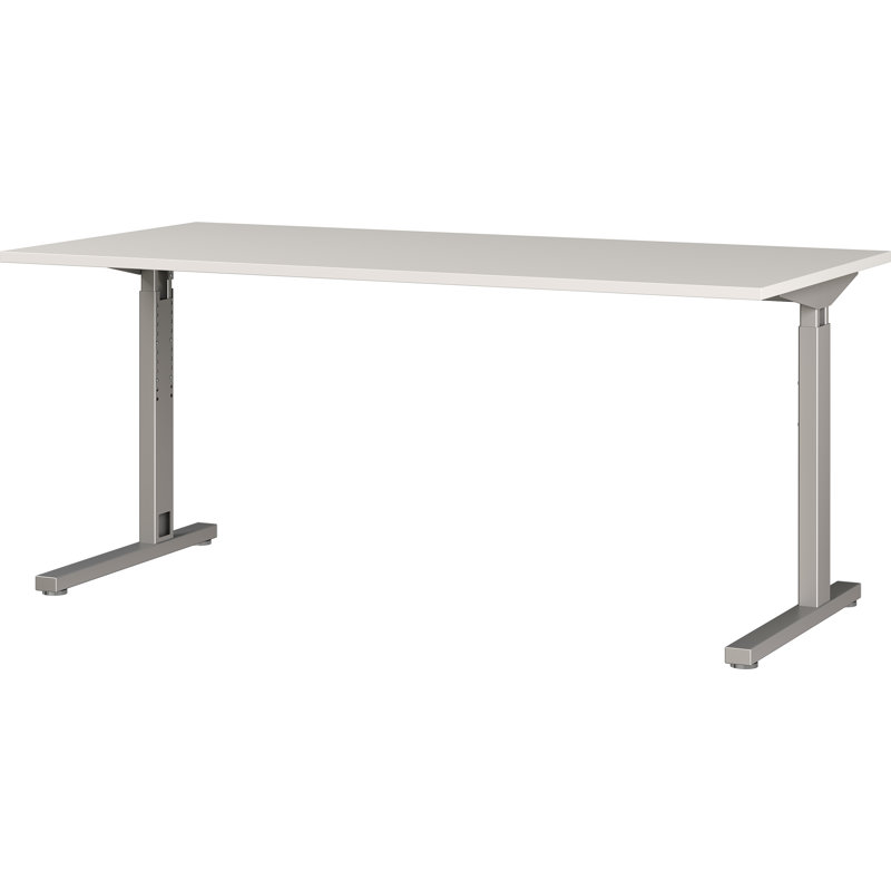 Chien Metal Base Executive Desk, Light Grey/Silver, 80cm H x 160cm W x 80cm D