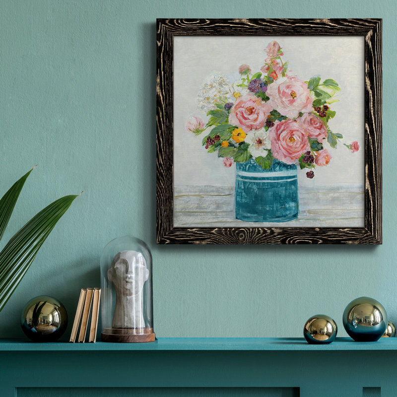 Monet Garden - Peinture sur toile encadrée, H 20 po x l 20 po x P 1,5 po, Cadre noir