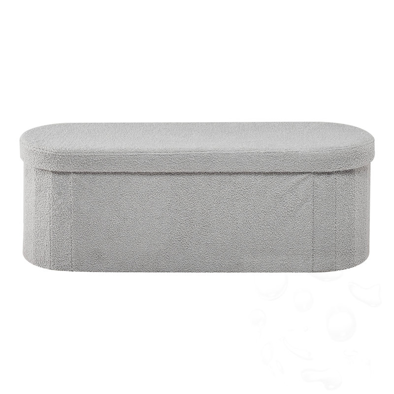 Banc ovale rembourré avec espace de rangement