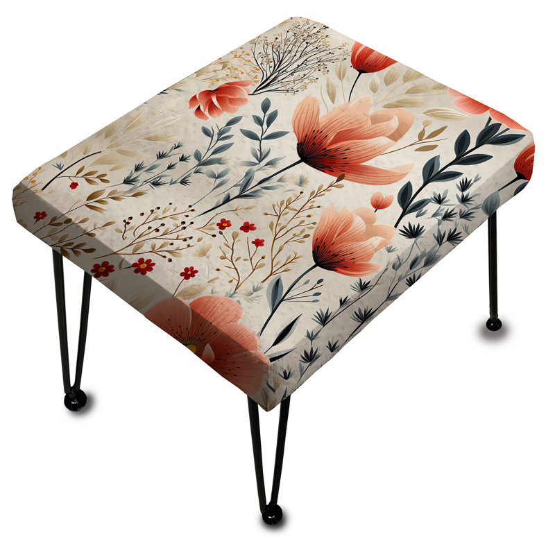 Neutral Foliage - Plants Rectangle Ottoman