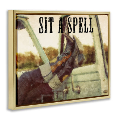 «Sit A Spell Cowboy», art mural encadré par Sasha