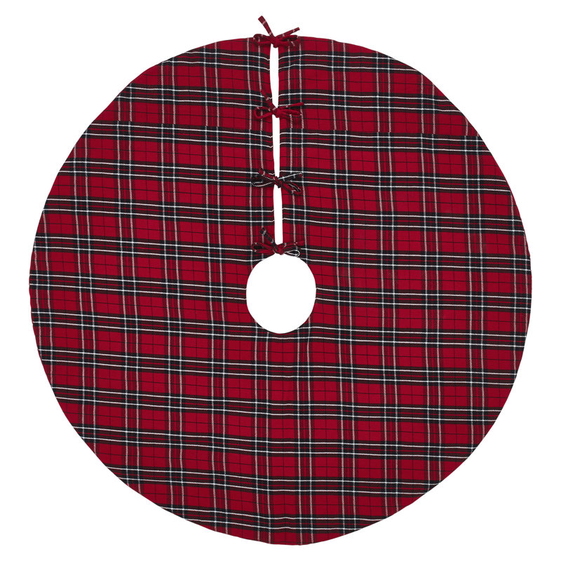 Jupe d'arbre à carreaux rouge et noire Tartan 48