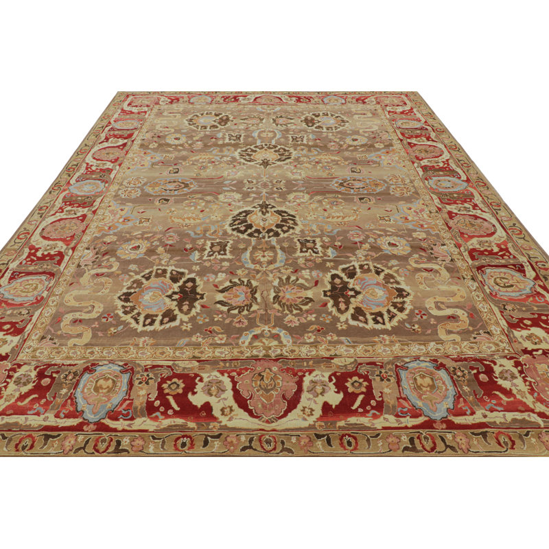 Rug & Kilim’S Persian Tabriz Style Rug In Beige-Brown With Floral Patterns