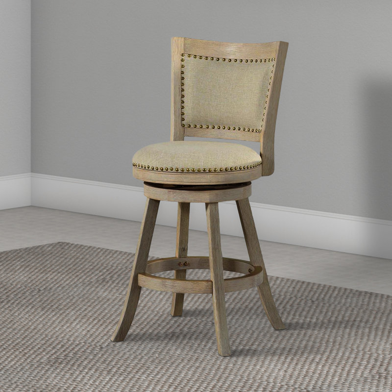 Swivel Solid Wood Counter Stool, Counter Stool (24” Seat Height)