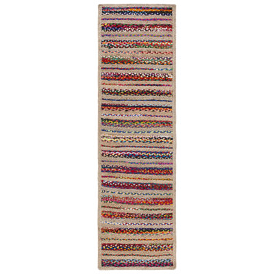 Abhay Hand Woven Jute/Chindi Rug in Natural