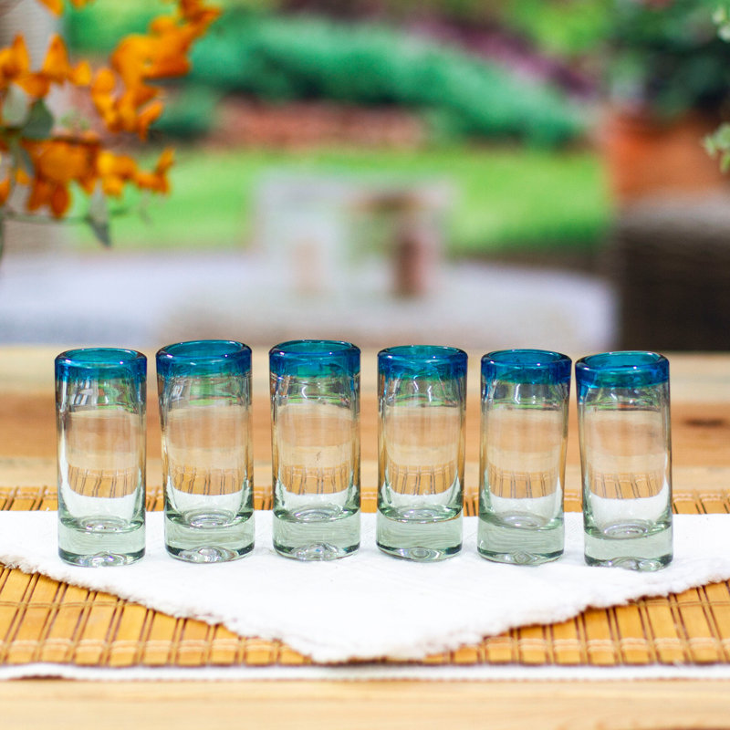 Hand Blown Tequila Shot Glasses Set of 6