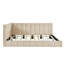 Lit de jour beige rembourré pleine grandeur - Style classique moderne, rehausse la chambre à coucher, avec élégance en velours de lattes, s'adapte à la chambre à coucher, support