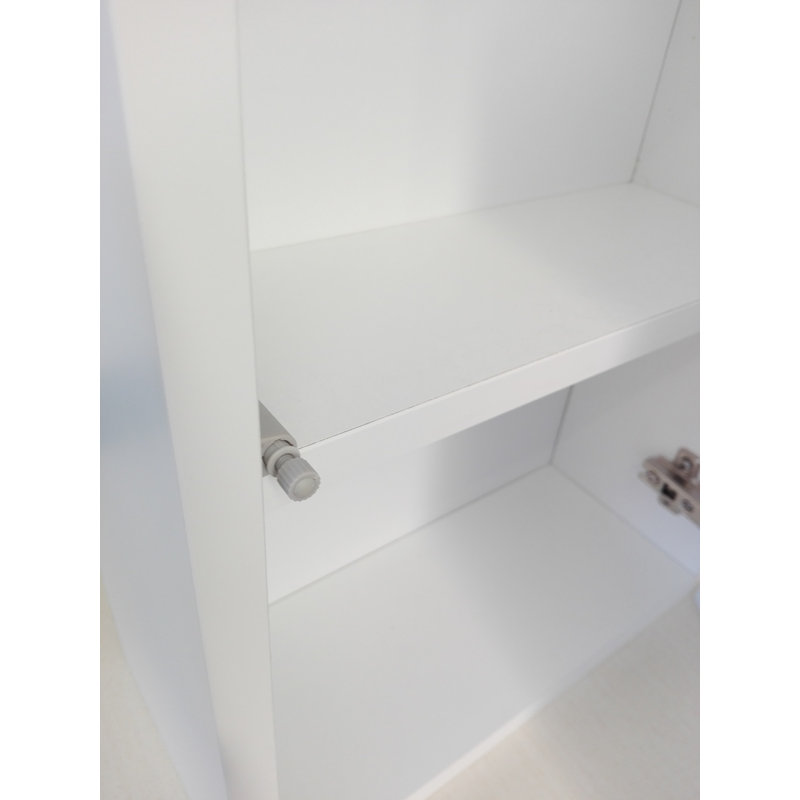 Tuvalu Solid Wood Bathroom Cabinet, White Matt Lacquered