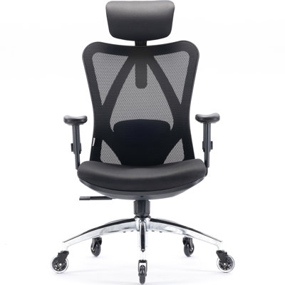 Ergonomic Mesh Office Chair with Adjustable Lumbar Support and Padded Armrests for 300lbs