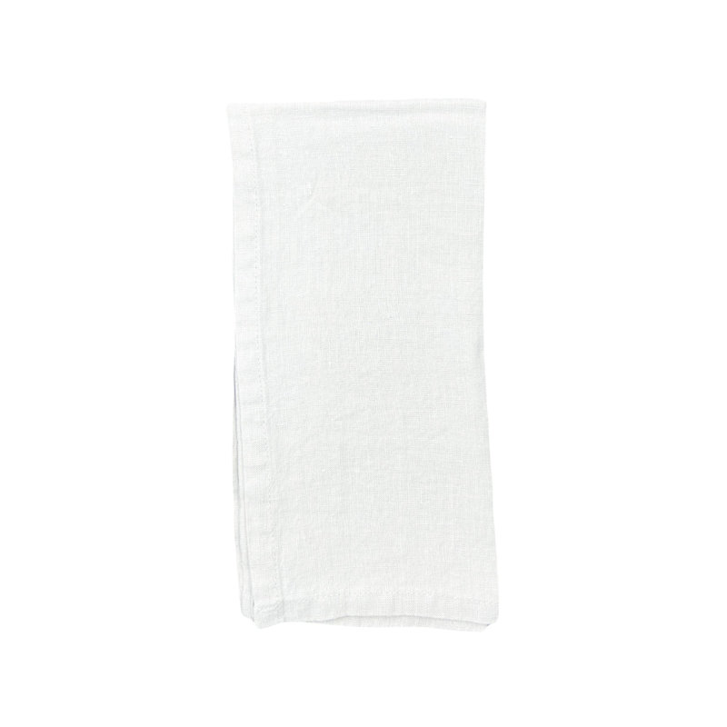 Stone Washed Linen Napkin, White