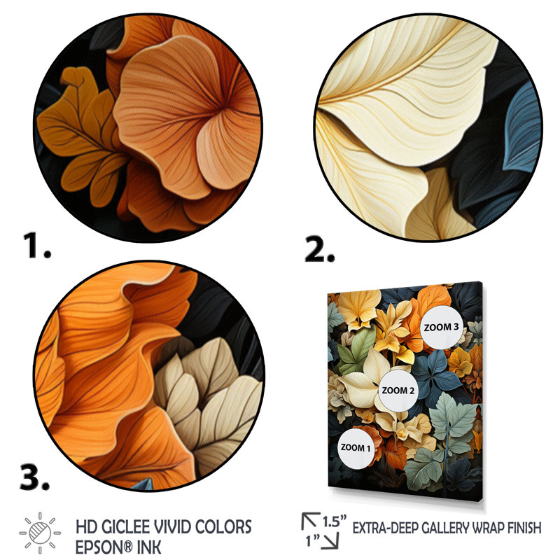 Feuilles d'automne, palette en sourdine - impression, Cadre photo argenté, H 40 po x l 30 po x P 1,5 po
