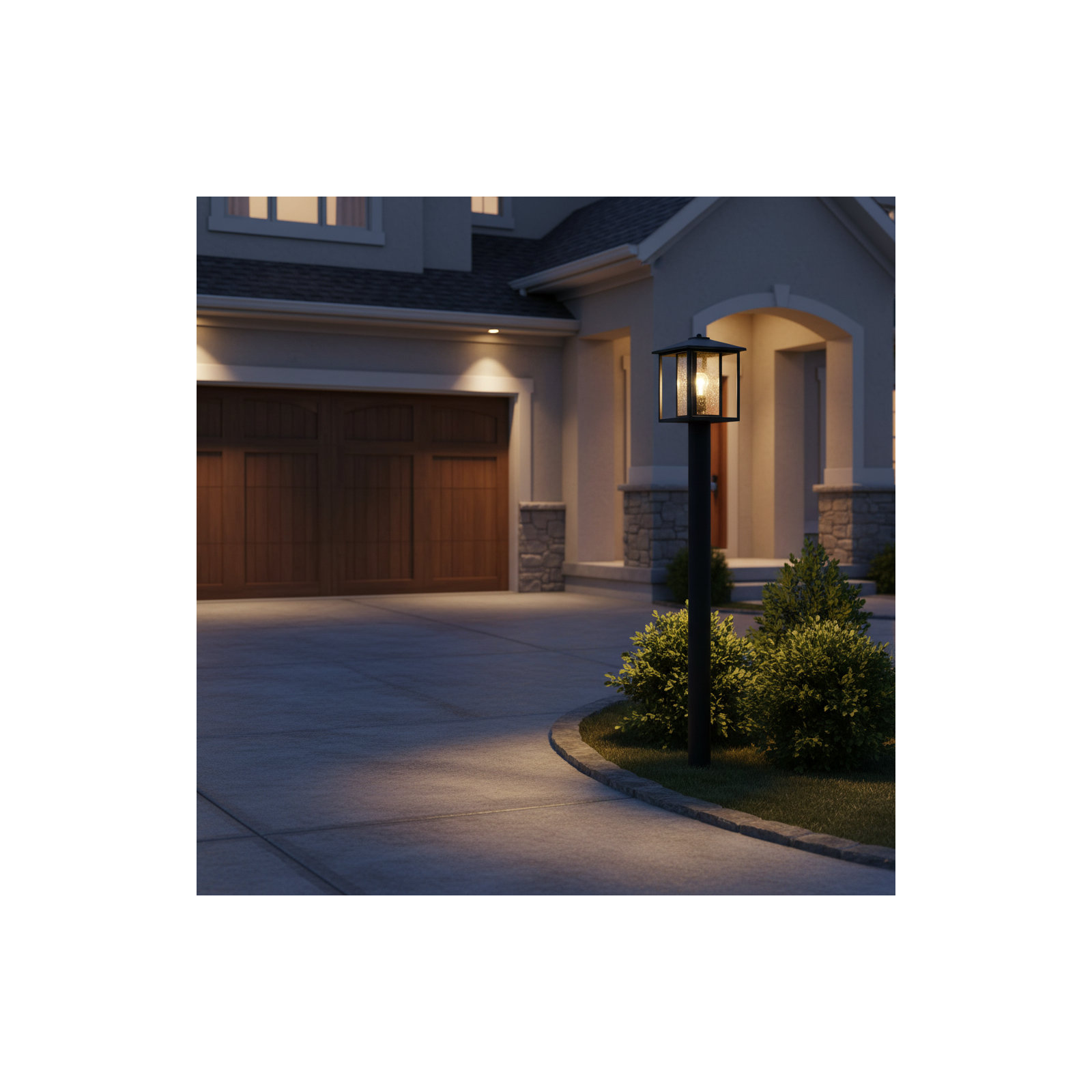 Vermont Seeded Outdoor Lantern Head, Black