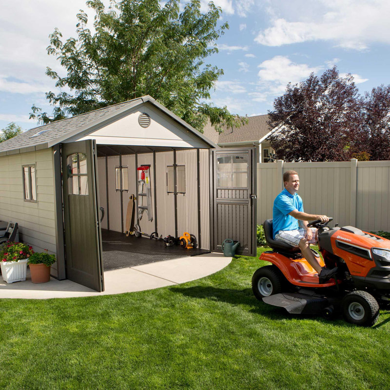 Lifetime 11 Ft. x 21 Ft. High-Density Polyethylene (Plastic) Outdoor Storage Shed with Steel-Reinforced Construction