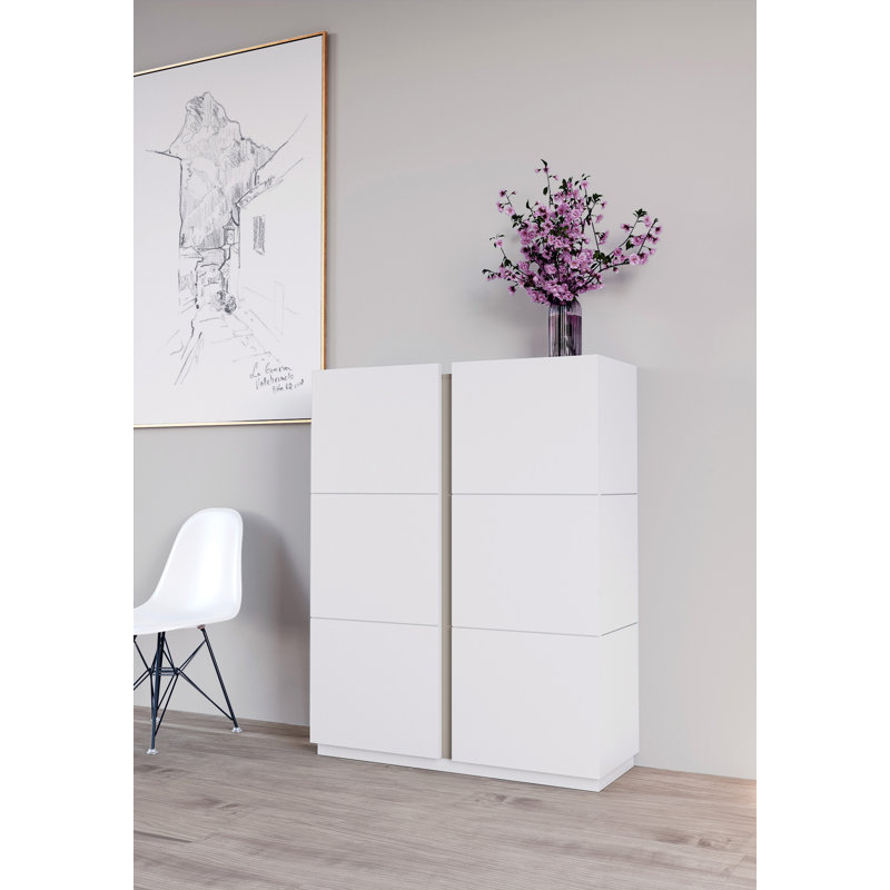 24 Pair Shoe Storage Cabinet, White/Taupe