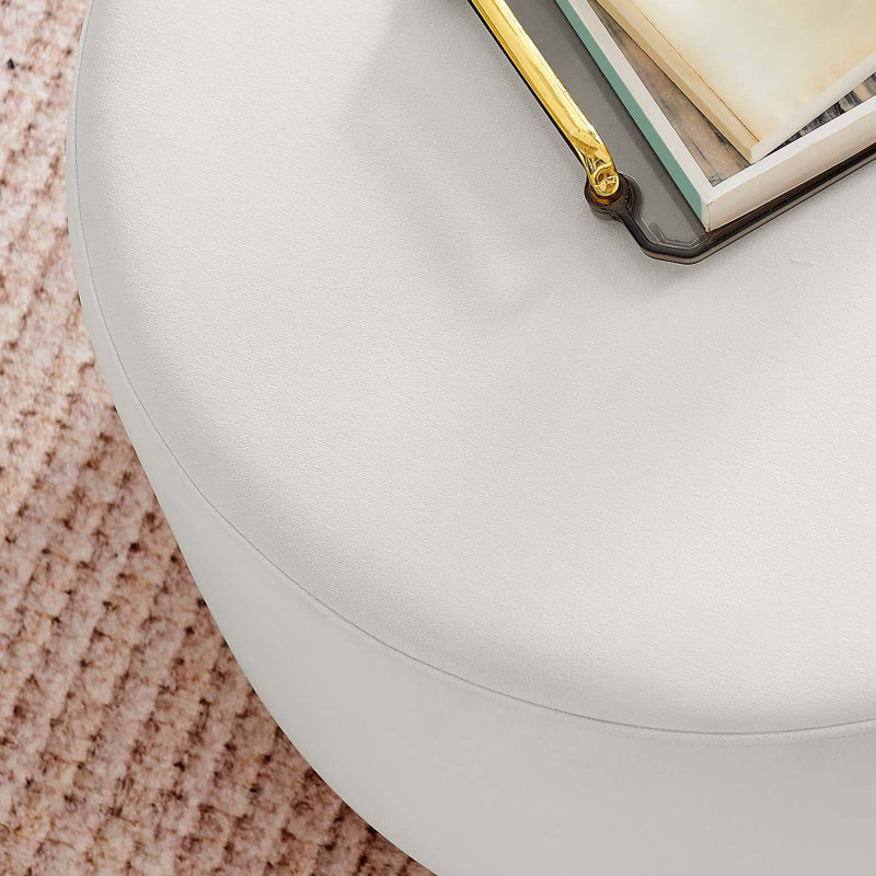 Modway Tilden Upholstered Ottoman, Alabaster Velvet