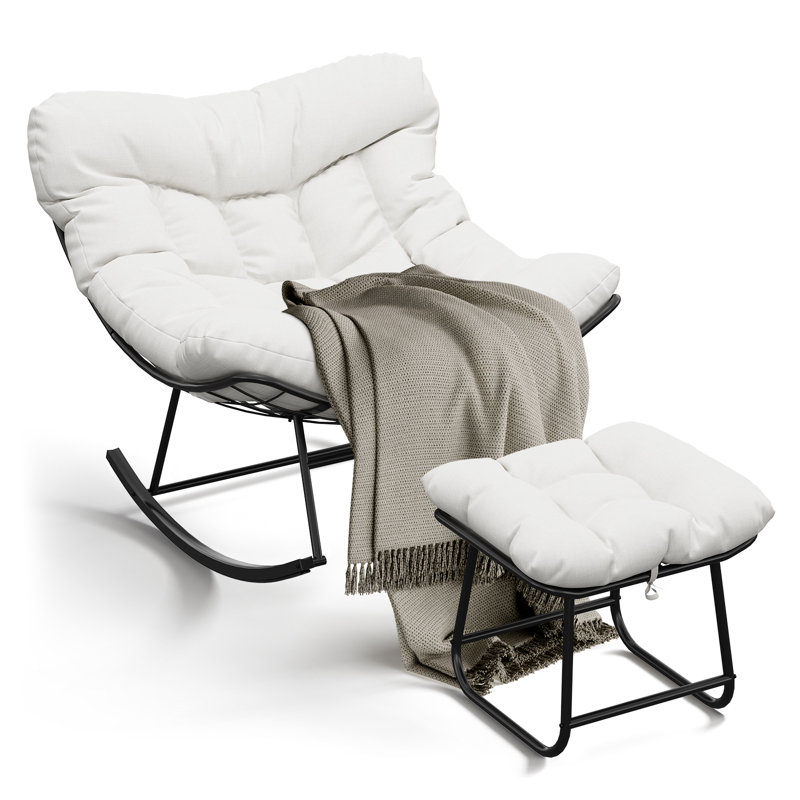59 cm Long Reclining Chaise Lounge Set, White