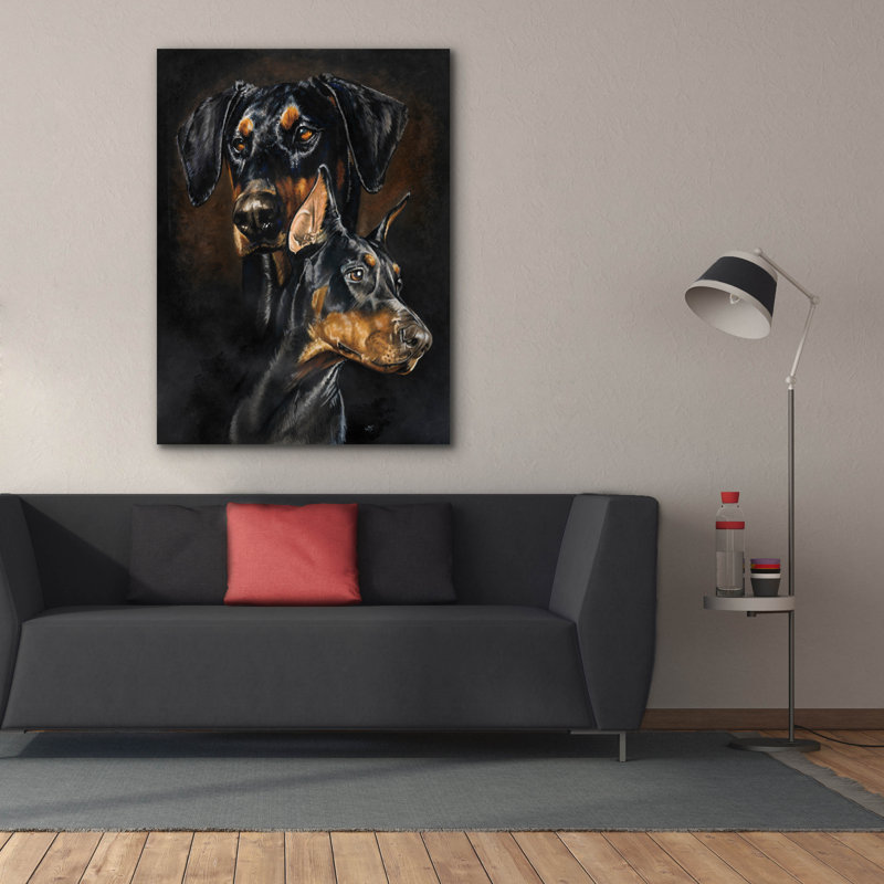 «Karleah Doberman Pinscher 2 on Canvas» par Barbara Keith, reproduction, H 54 po x l 40 po x P 1,5 po