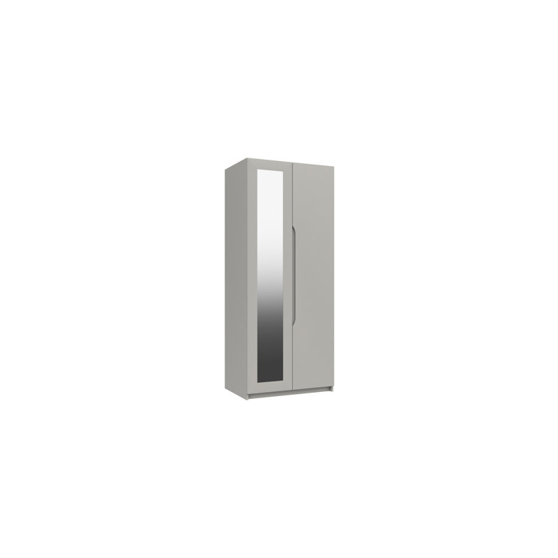Alianys 2 Door Manufactured Wood Wardrobe, Light Grey Gloss