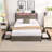 Bed Frame, Storage Headboard With Charging Station, Solid And Stable, Noise Free, No Box Spring Needed, Easy Assembly-206426209