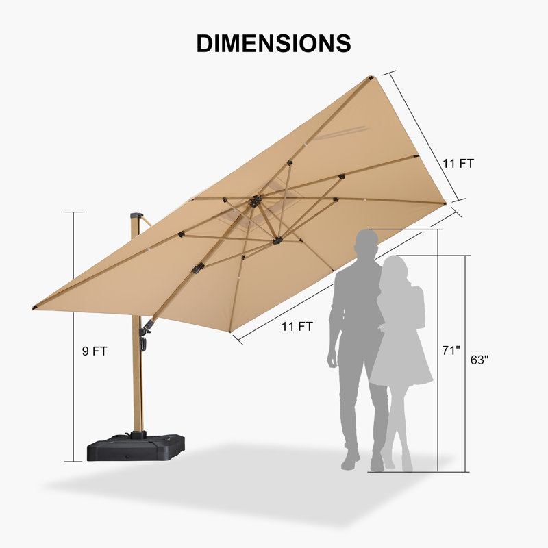 Porte-parapluies d'extérieur 144 po Grain, Beige