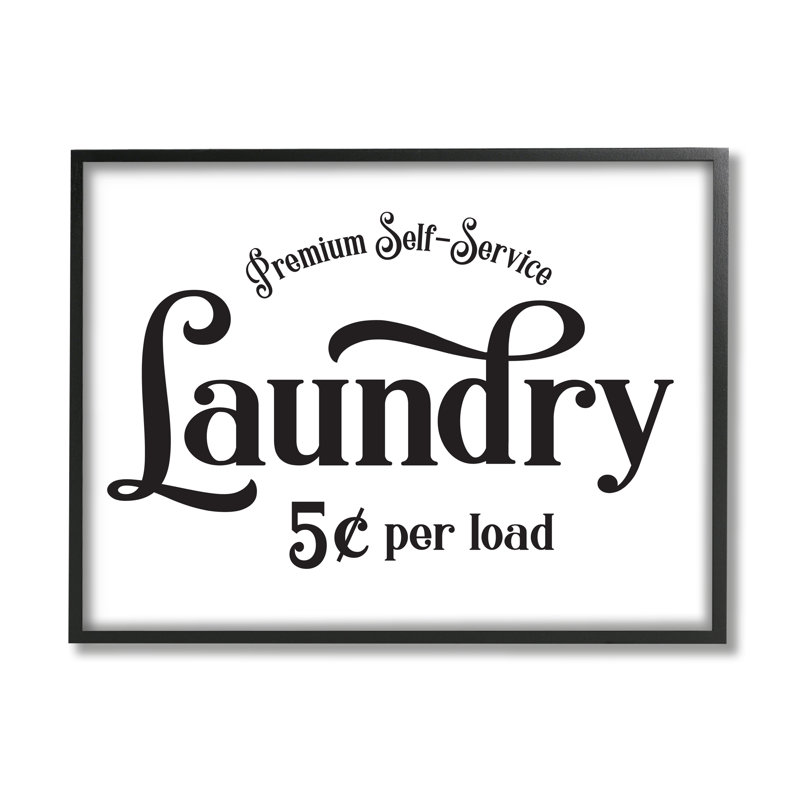 «Vintage Laundry Premium Premium» par Lettrage et doublure - Publicité, Giclée encadrée noir minuit, H 16 po x l 20 po