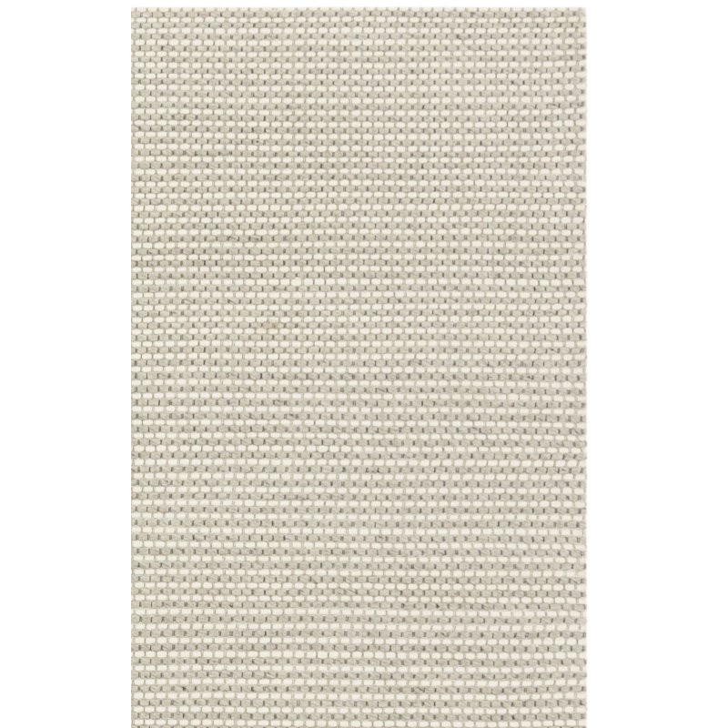 Tapis argent / ivoire tissé à la main Tulane, Rectangle de 5 pi x 8 pi