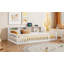 Wood Twin XL Size Floor Bed With Storage Cabinets And USB Ports-1411125639