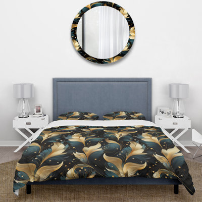 Ensemble de housse de couette Hollywood Glamour Opulence Emerald and Gold