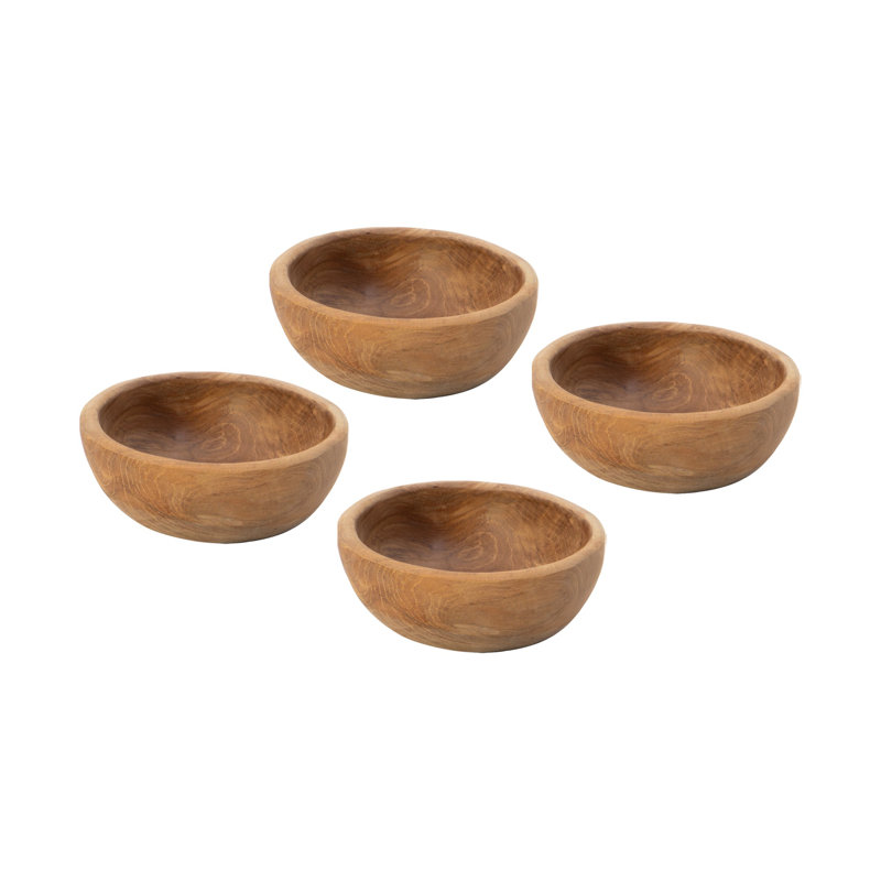 Ensemble de 4 bols en bois de teck