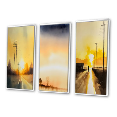 " Countryroad During Golden Hour " 3 - Pieces