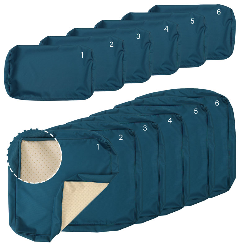 Housses de coussins modulaires d'extérieur Housse de coussin imperméable Housse de remplacement antidérapante, Bleu sarcelle