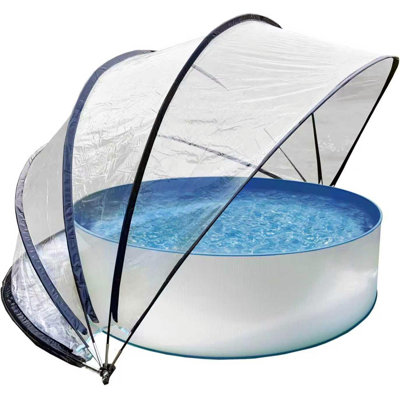 18-Foot Retractable Pool Cover, PVC Film Fibreglass Rod Pool Fence, Outdoor Swimming Pool Accessories