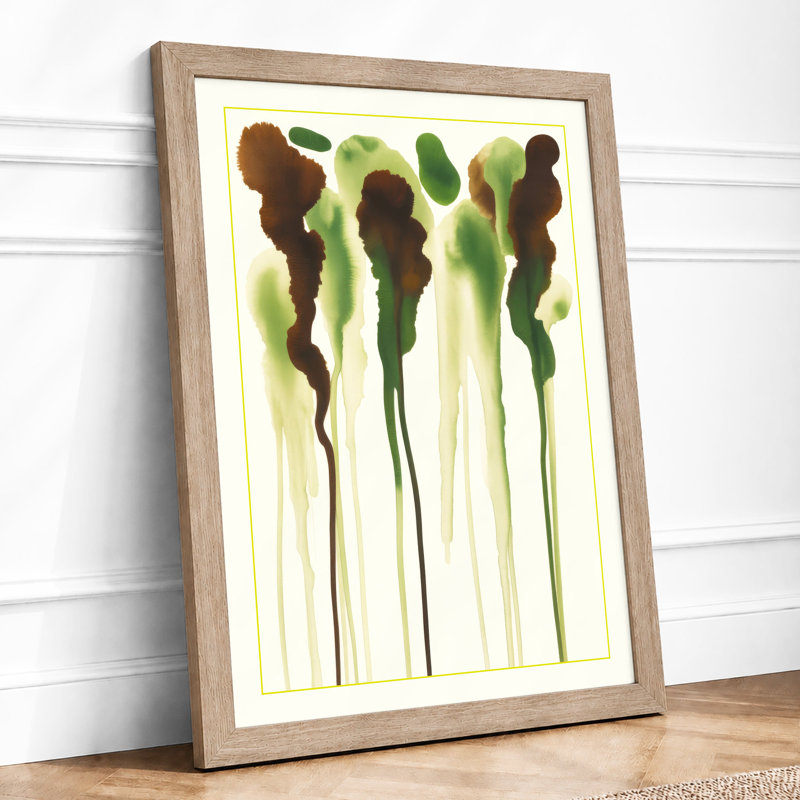 Five Plant Forms Botanical - Framed Print, Oak, A3 - 42.0 x 29.7 cm