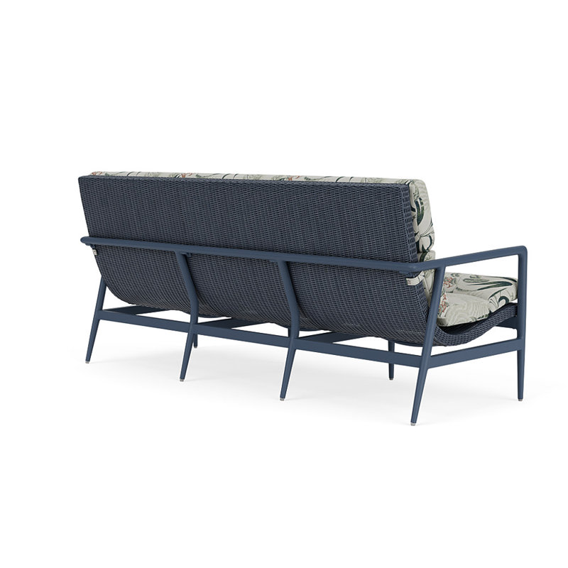 Cascade Outdoor 3 - Seat Patio Sofa, Delicate Botanical Sage, Denim Blue