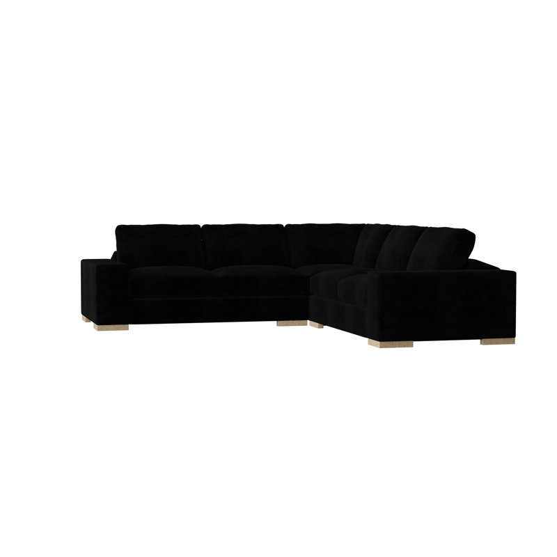 Canapé modulaire Brann de 120 po de largeur Brann, Naturel, Velours noir